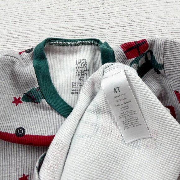 Carter’s Holiday Christmas Truck and Tree Print Ribbed Pajamas - Picture 2 of 5